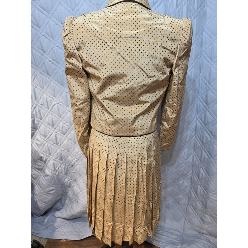 David Hayes Saks Fifth Avenue Vintage 3-Piece Skirt Suit Set Tan Black Size 4 - Picture 2 of 16